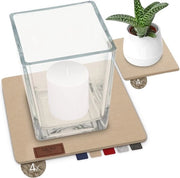 Onderzetters Quadrati per Vasi, Vasche, Fiori, 20cm e 10cm, Set di 8, Onderzetters per Tavolo, Onderzetters in Beige (Sabbia del Sahara)
