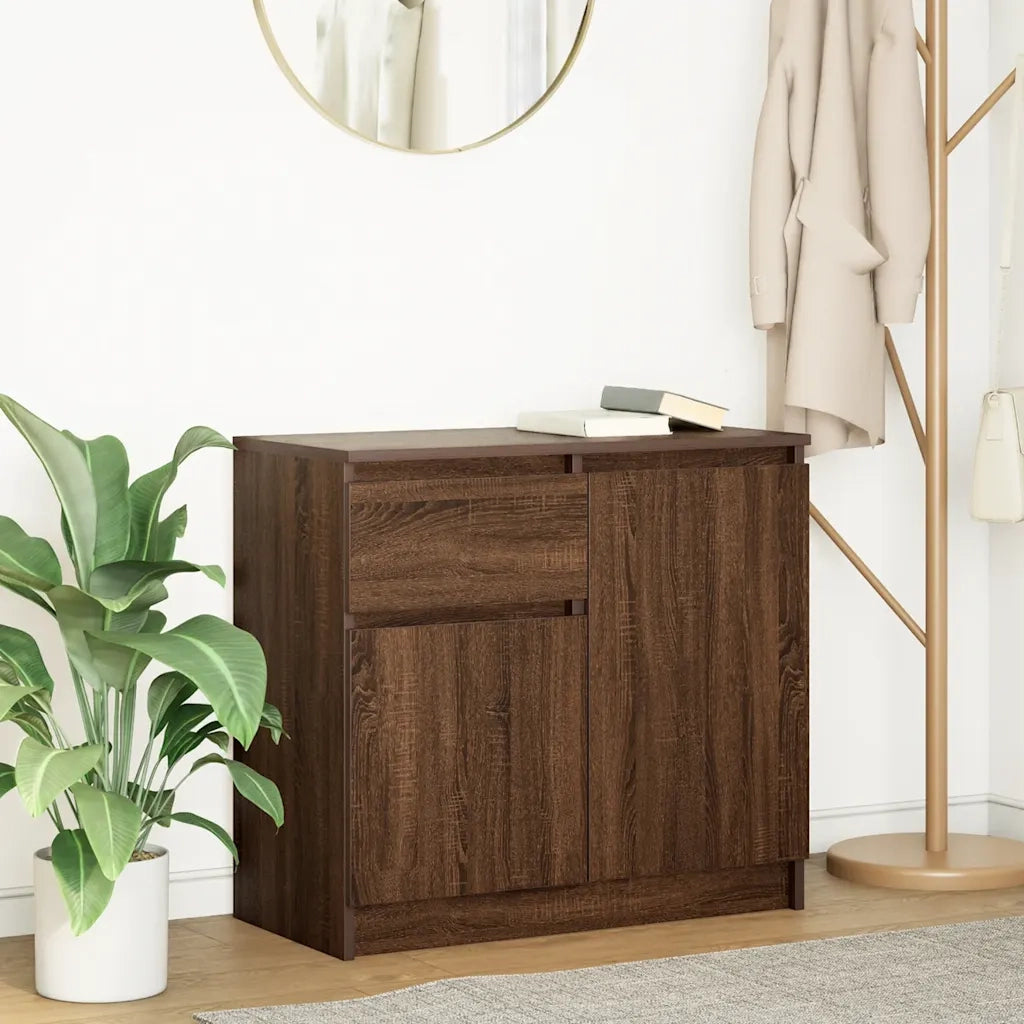 Credenza con Cassetto-Buffet-Armadio da cucina Rovere Marrone 71x35x65 cm in Truciolato 139319