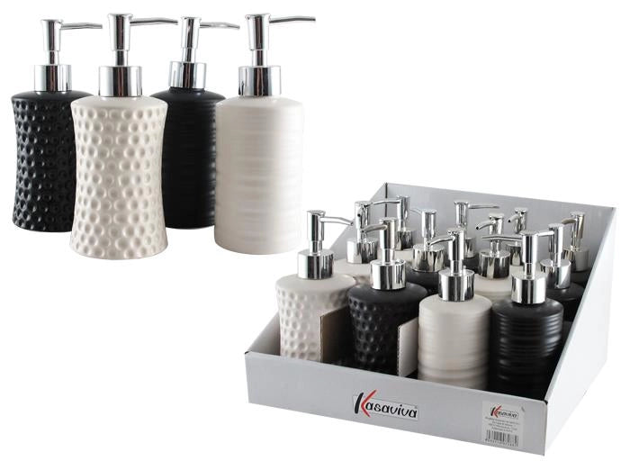 DISPENSER SAPONE PER BAGNO O CUCINA BLACK & WHITE COLORI ASSORTITI