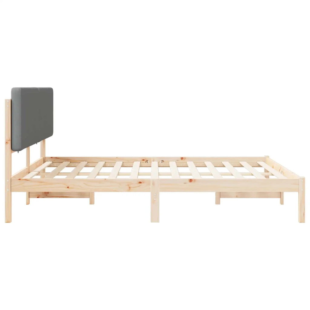Letto con Testiera Rivestita Grigio chiaro 200 x 200 cm