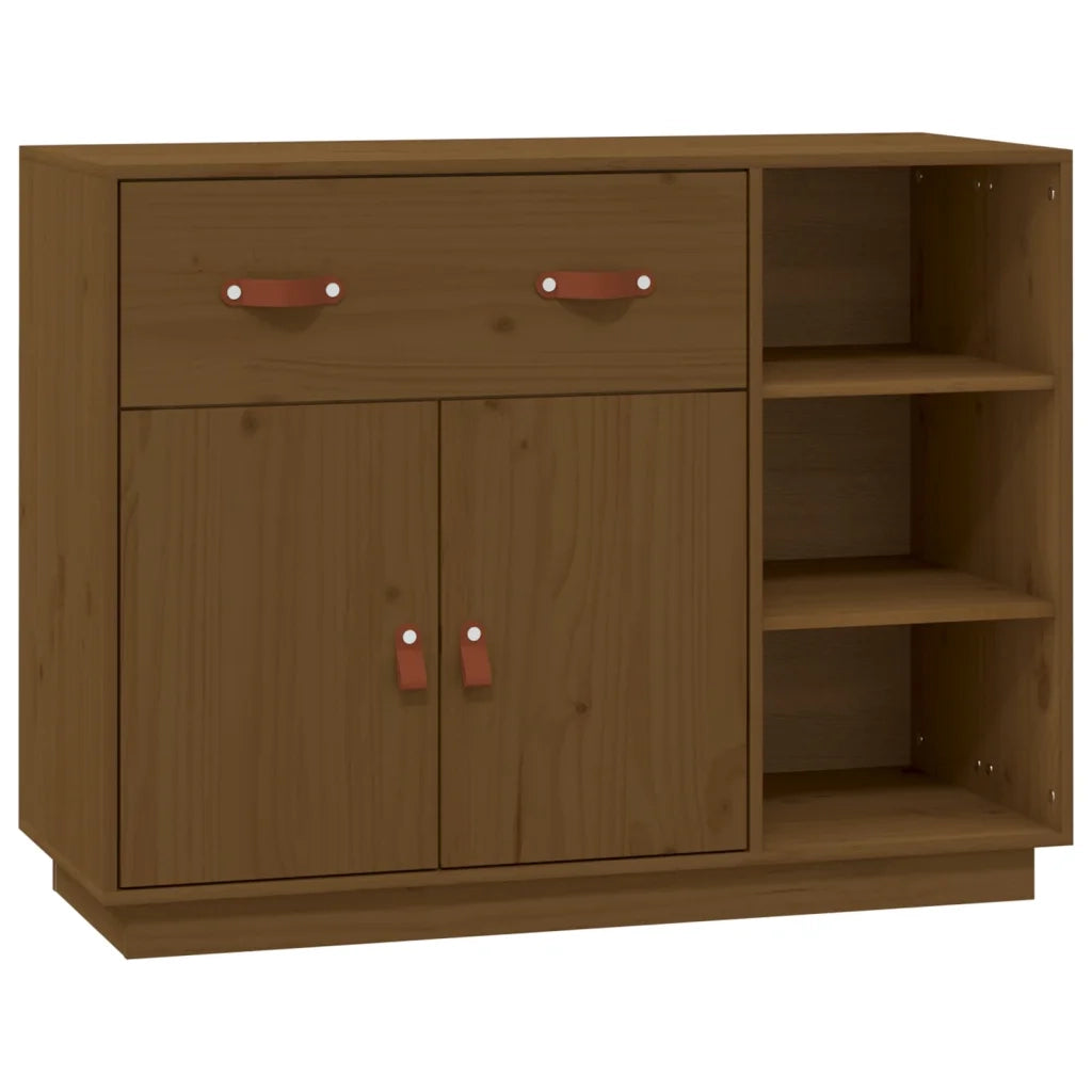 Credenza Marrone Ambra 98,5x40x75 cm in Legno Massello di Pino