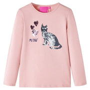 Maglietta Bambina Maniche Lunghe Rosa Chiaro 128cod mxl 132289