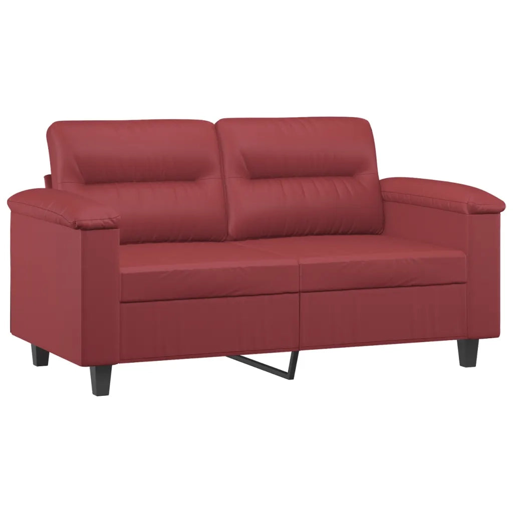 Divano a 2 Posti Rosso Vino 120 cm in Similpelle 359581