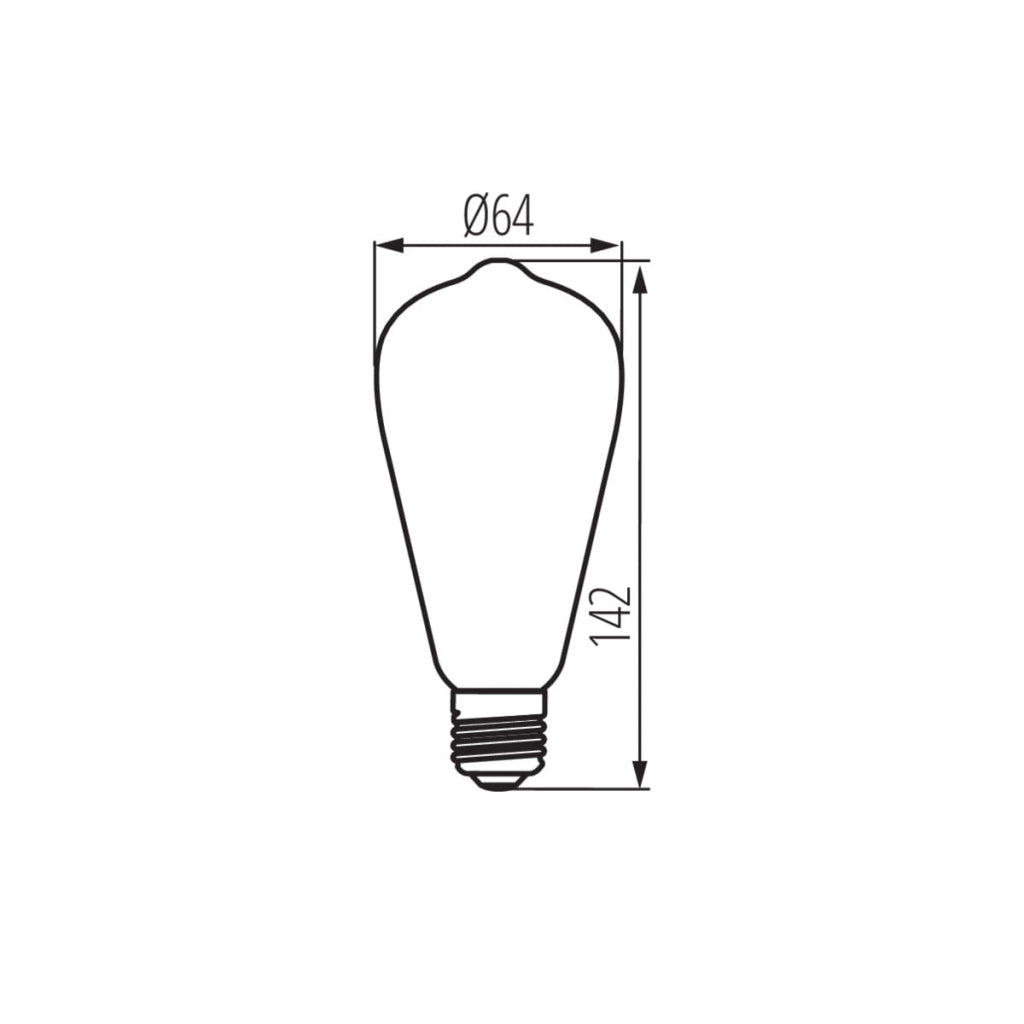 Lampadina LED Filament ST64 E27 4W 1800K Ambra Kanlux