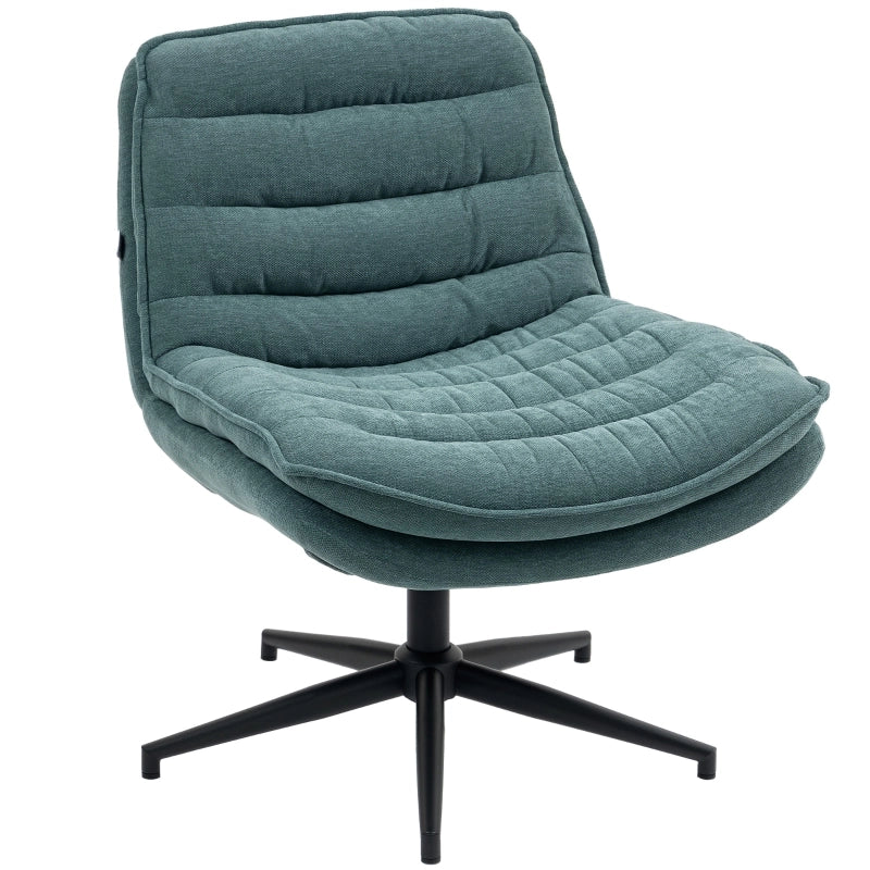 Sedia da ufficio girevole senza braccioli con seduta ampia e schienale ergonomico in poliestere verde scuro