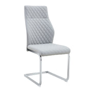 Sedia da sala da pranzo set da 2 con schienale alto e cuscino; in PU; grigio chiaro 71.5 × 46.5 × 46 cm