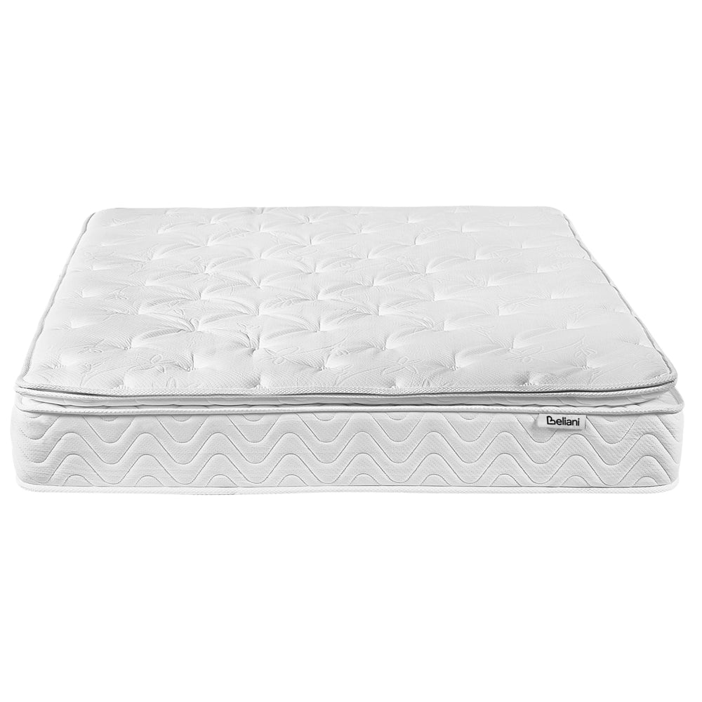 Materasso matrimoniale rigido con molle insacchettate tessuto in bambù 180 x 200 cm 7 zone di rigidità Rivestimento sfoderabile medio rigido