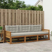 Set di divani da esterno 3 pz Naturale e Grigio chiaro 3382309