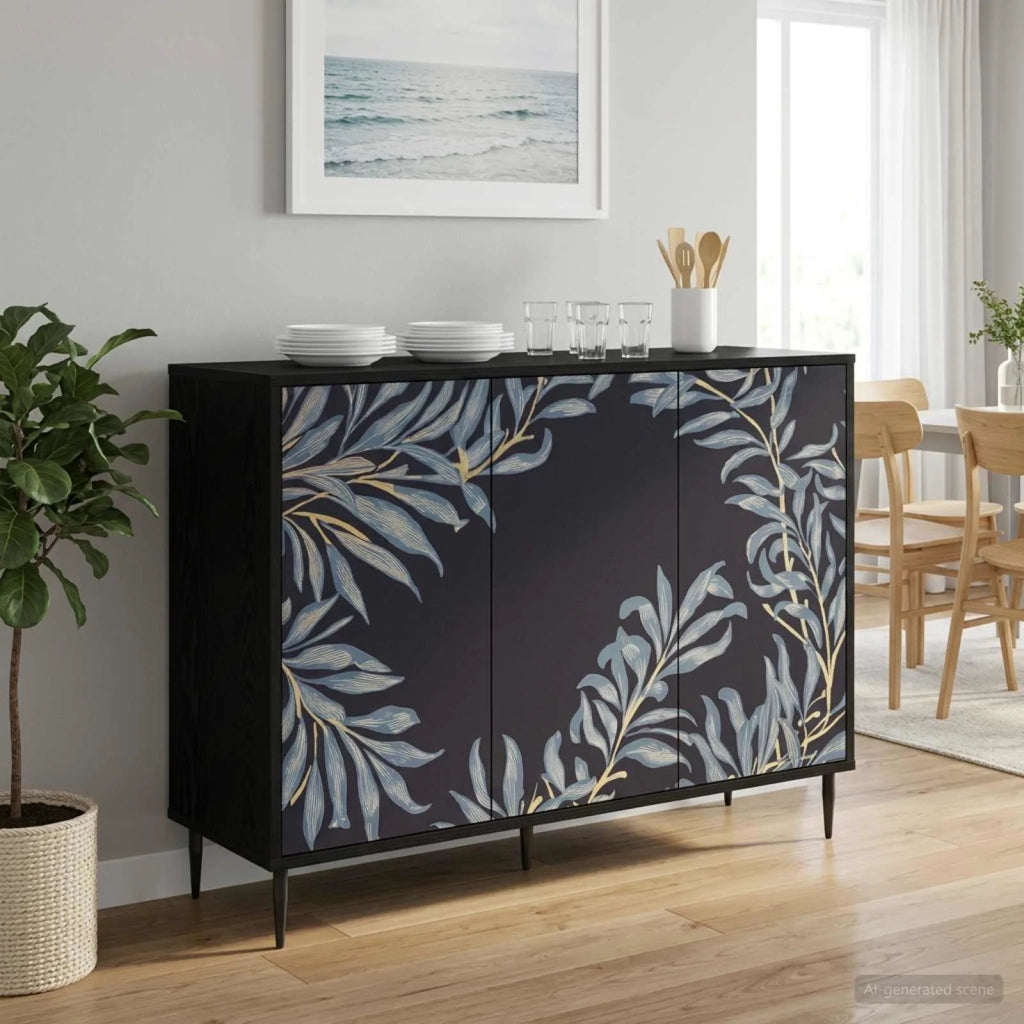 Credenza DOKKUM Rovere Nero 102 x 33 x 76 cm 8006977