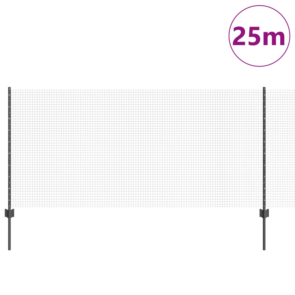 Set di Recinzioni da Giardino Set di 2 Grigio Acciaio Zincato