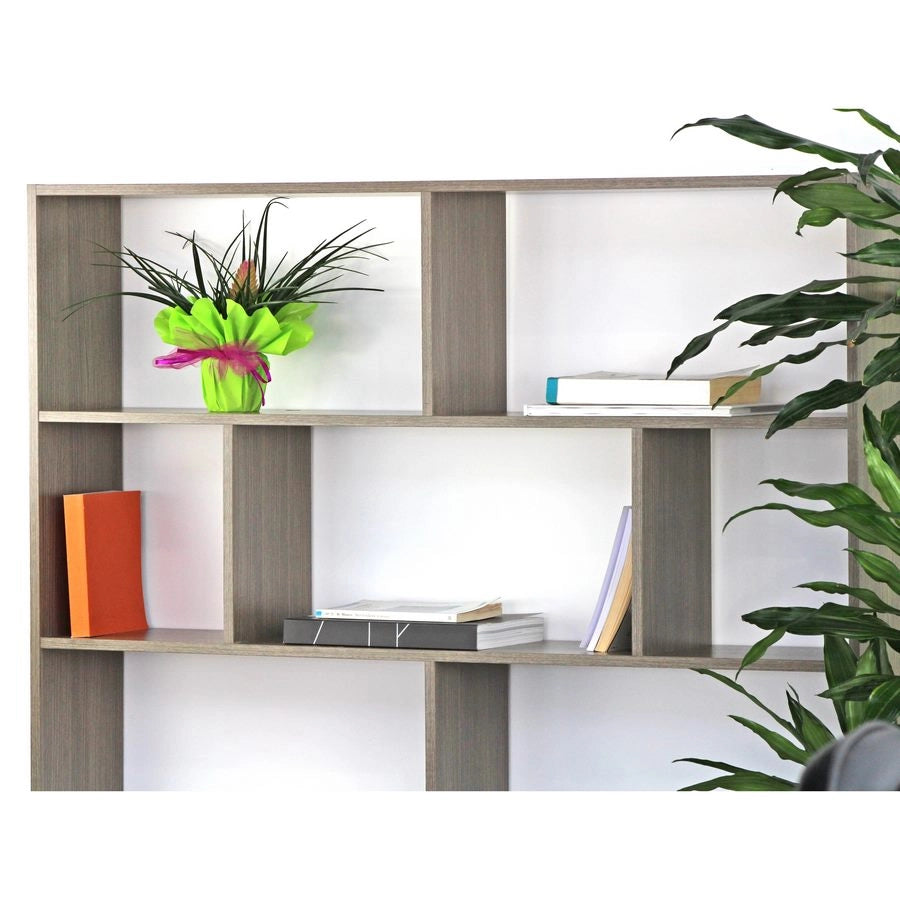 Libreria 12 Ripiani 124x160x24 cm in Legno MDF Rovere Scuro