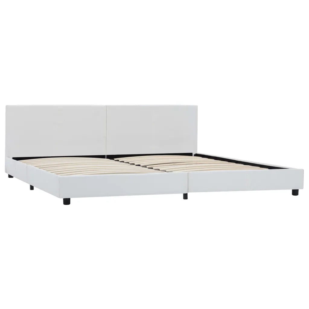 Giroletto-Struttura Letto Bianco in Similpelle 180x200 cm 435216