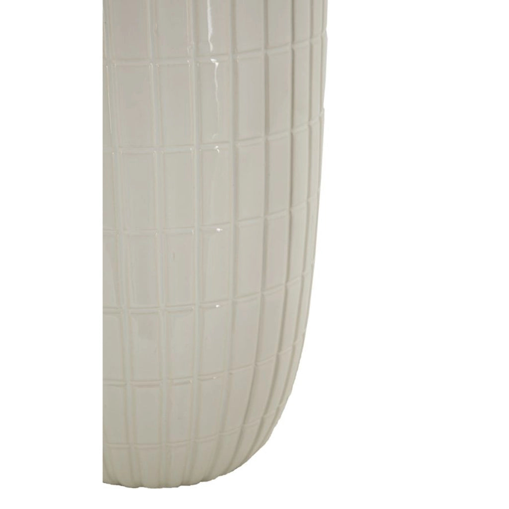 Vaso Decorativo VKH648, Bianco, Ceramica, 18x18x25 cm