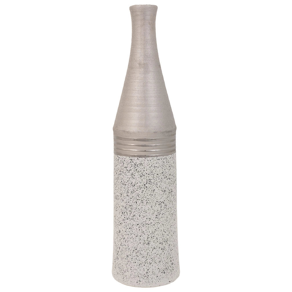 Vaso in ceramica argento 13,5x13,5x53h
