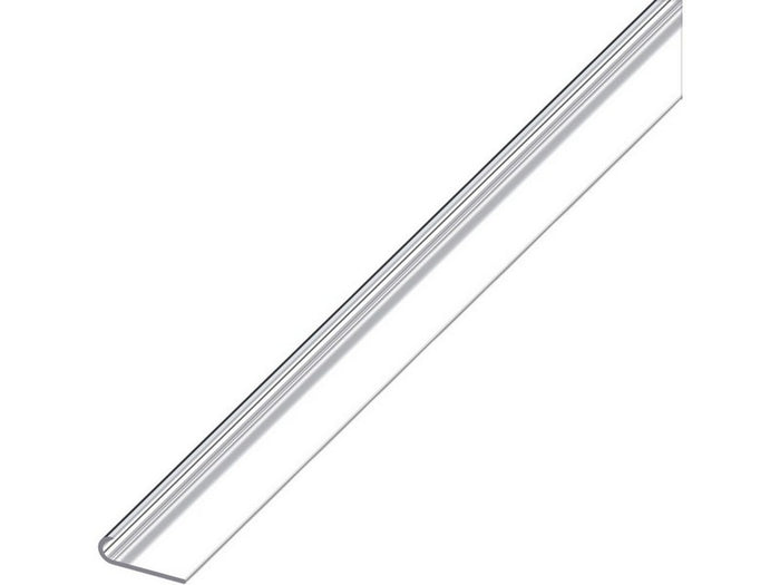 profilo per bordi unghietta alluminio argento cromato mm. 18x5,8x1 mt. 2 cod:ferx.vit53627