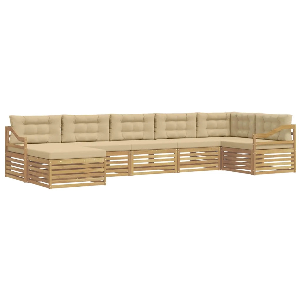 Set di divani da esterno 7 pz Bianco e Beige 3390863