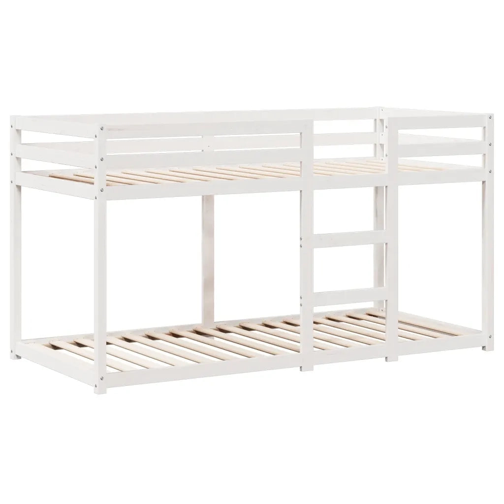 Letto a Castello con Tetto Bianco 75x190 cm Legno Massello Pino