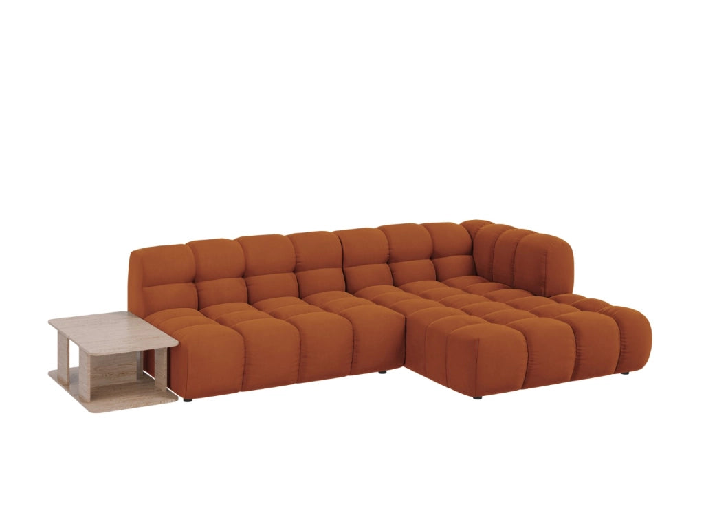 Cosmopolitan Design - Divano angolare modulare destro "Sky" 4 posti in velluto terracotta 