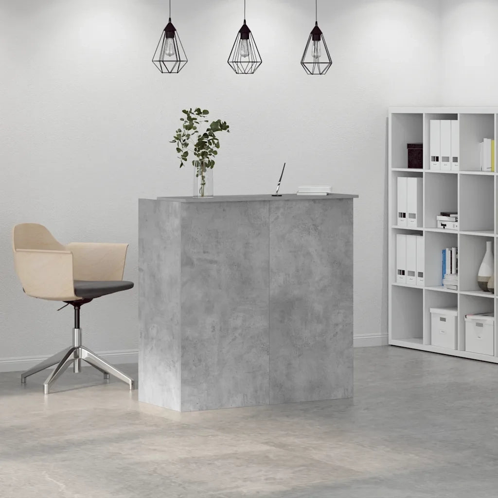 Banco Reception Grigio Cemento 100x50x103,5cm Legno Multistrato 3324163