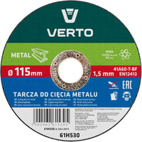 Topex 61h530 disco da taglio per er metallo, 115 x 1,5 x 22 mm