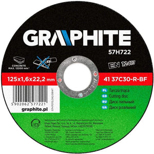 Topex 57h722 disco da taglio per er pietra 125 x 1,6 22,2 mm 4 ds