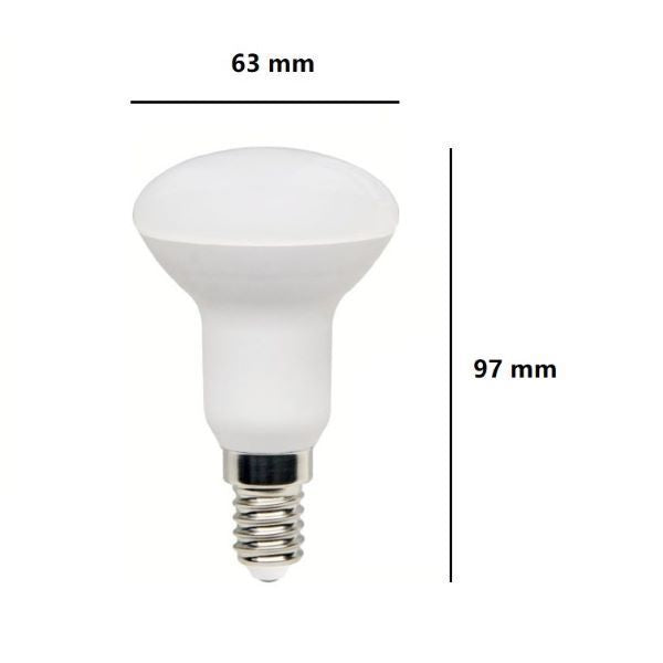 LAMPADINA REFLECTOR R50 A LED 4,9W LUCE NATURALE 4000K 470 LUMEN E27 BOT