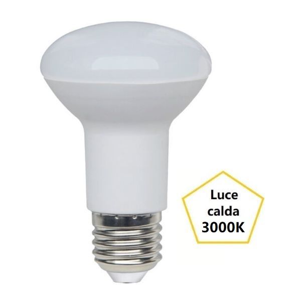 LAMPADINA REFLECTOR R63 A LED 8W LUCE CALDA 3000K 806 LUMEN E27 BOT LIGHTING