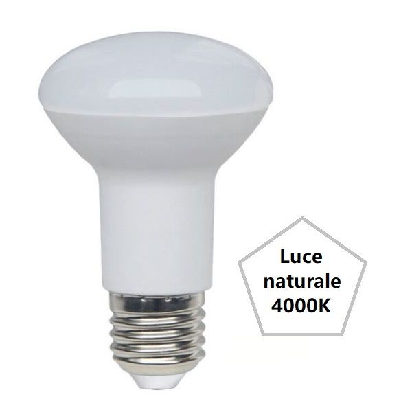 LAMPADINA REFLECTOR R63 A LED 8W LUCE NATURALE 4000K 806 LUMEN E27 BOT LIGHTING