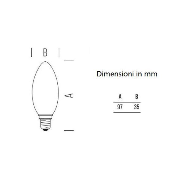 LAMPADINA OLIVA A LED 5,9W LUCE CALDA 2700K 806 LUMEN E14 DIMMERABILE BOT