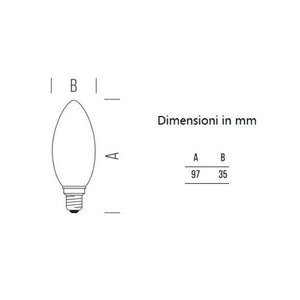 LAMPADINA OLIVA A LED 4,5W LUCE CALDA 2700K 470 LUMEN E14 DIMMERABILE BOT