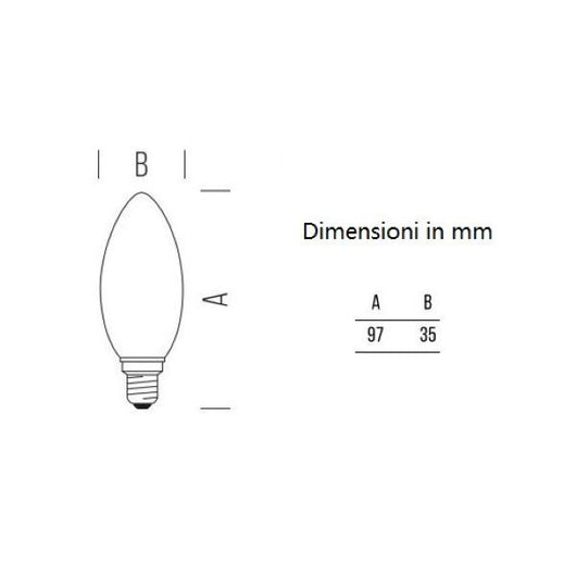 LAMPADINA OLIVA A LED 4,5W LUCE CALDA 2700K 470 LUMEN E14 DIMMERABILE BOT