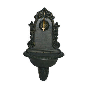 FONTANA ACQUASANTIERA GHISA CON RUBINETTO PANTHEON VERDE DA GIARDINO