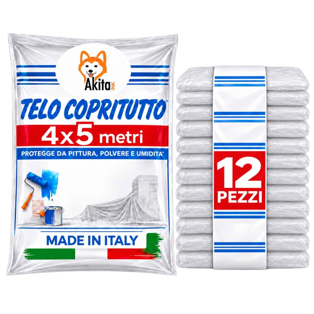 Telo Copritutto 12 PZ 4x5m AkitaInk Protettivo Multiuso