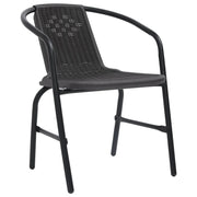 Sedie da Giardino 6 pz in Plastica Rattan e Acciaio 110 kg 3107704