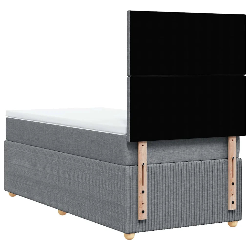 Giroletto a Molle con Materasso Grigio Chiaro 90x190 cm Tessuto