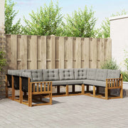 Set di divani da esterno 9 pcs Grigio Naturale e Chiaro