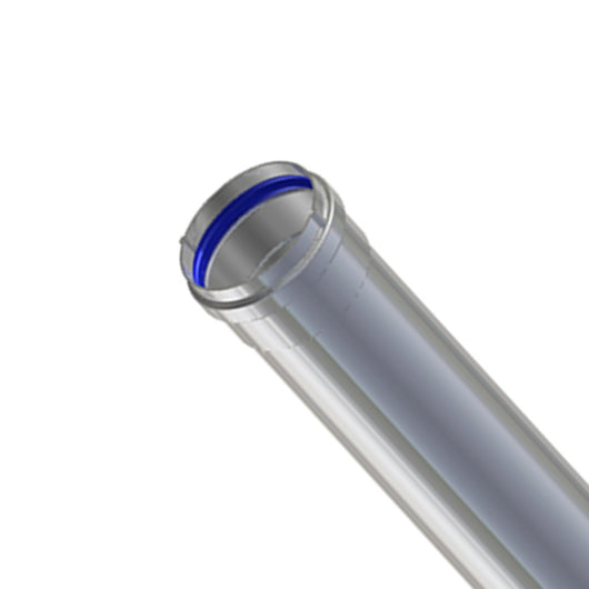 Tubo in alluminio di d 80 mm estruso m/f a triplo labbro in silicone e sp 1,5 mm