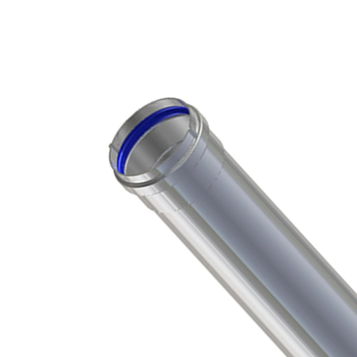 Tubo in alluminio di d 80 mm estruso m/f a triplo labbro in silicone e sp 1,5 mm