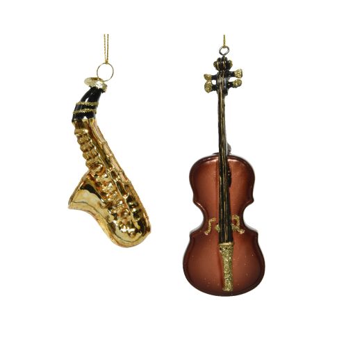 Pendaglio vetro violino/sax 3x3xh.12cm prezzo cad indicare modello