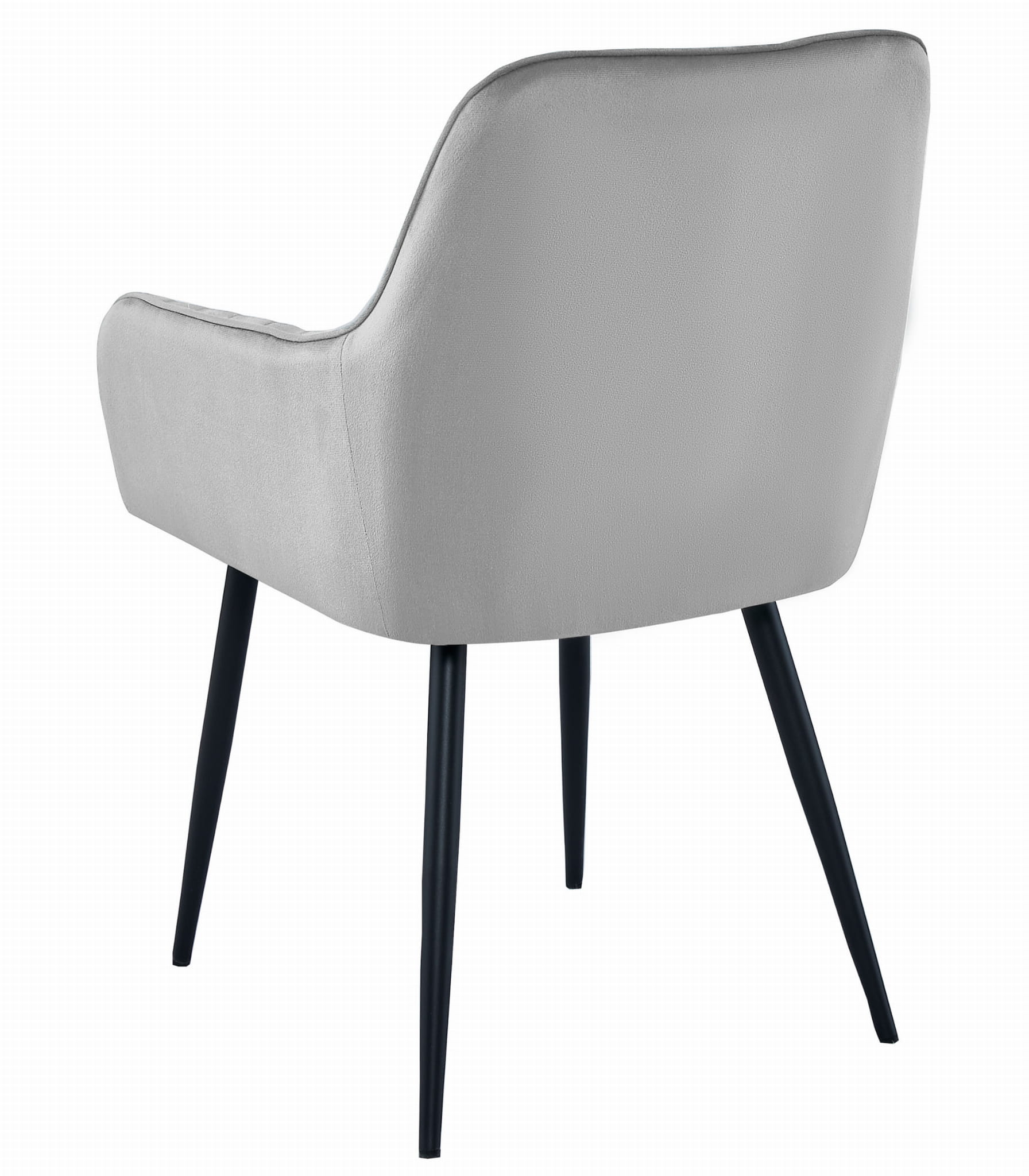Sedia da pranzo Valora SELO - Velluto grigio argento con gambe nere x1