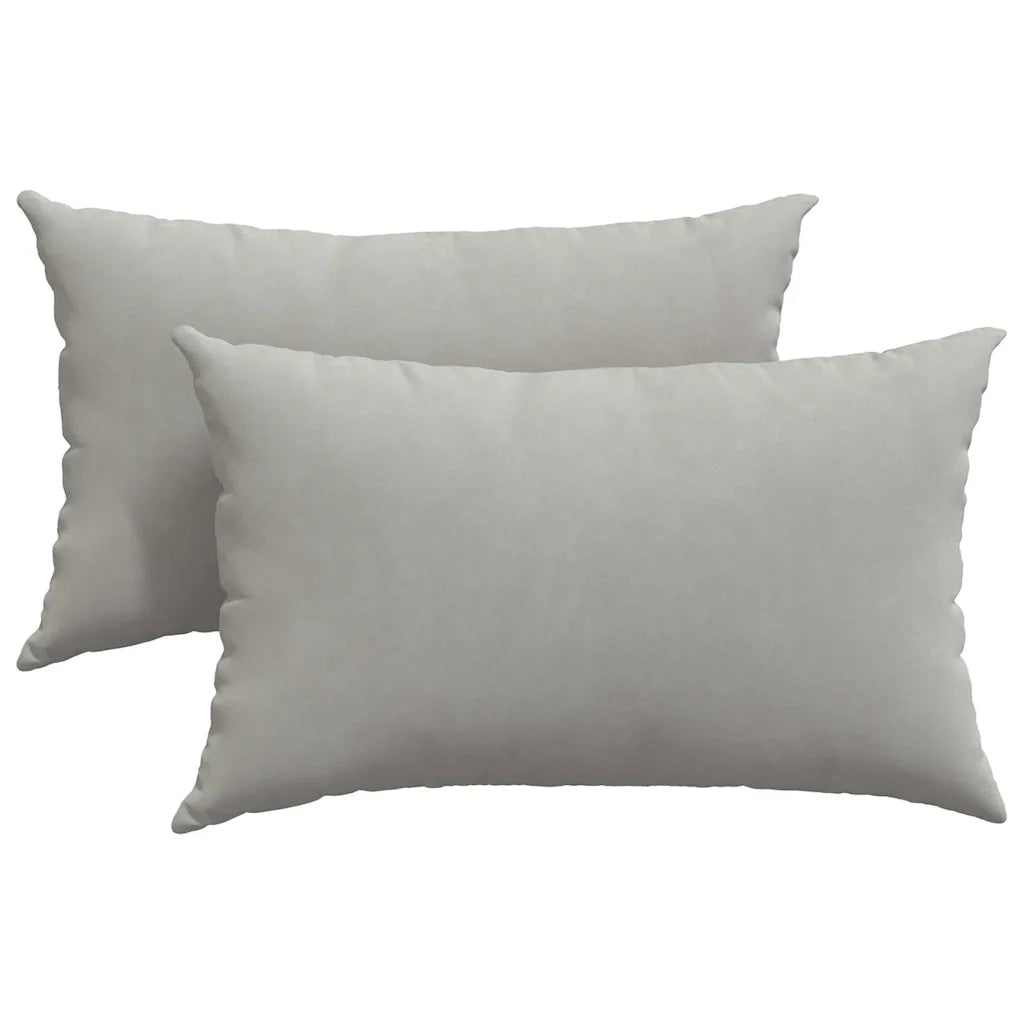 Cuscini da Divano 2 pz-Set di 2 Cuscini per Sofa Grigio chiaro 50 x 30 cm Tessuto 914091