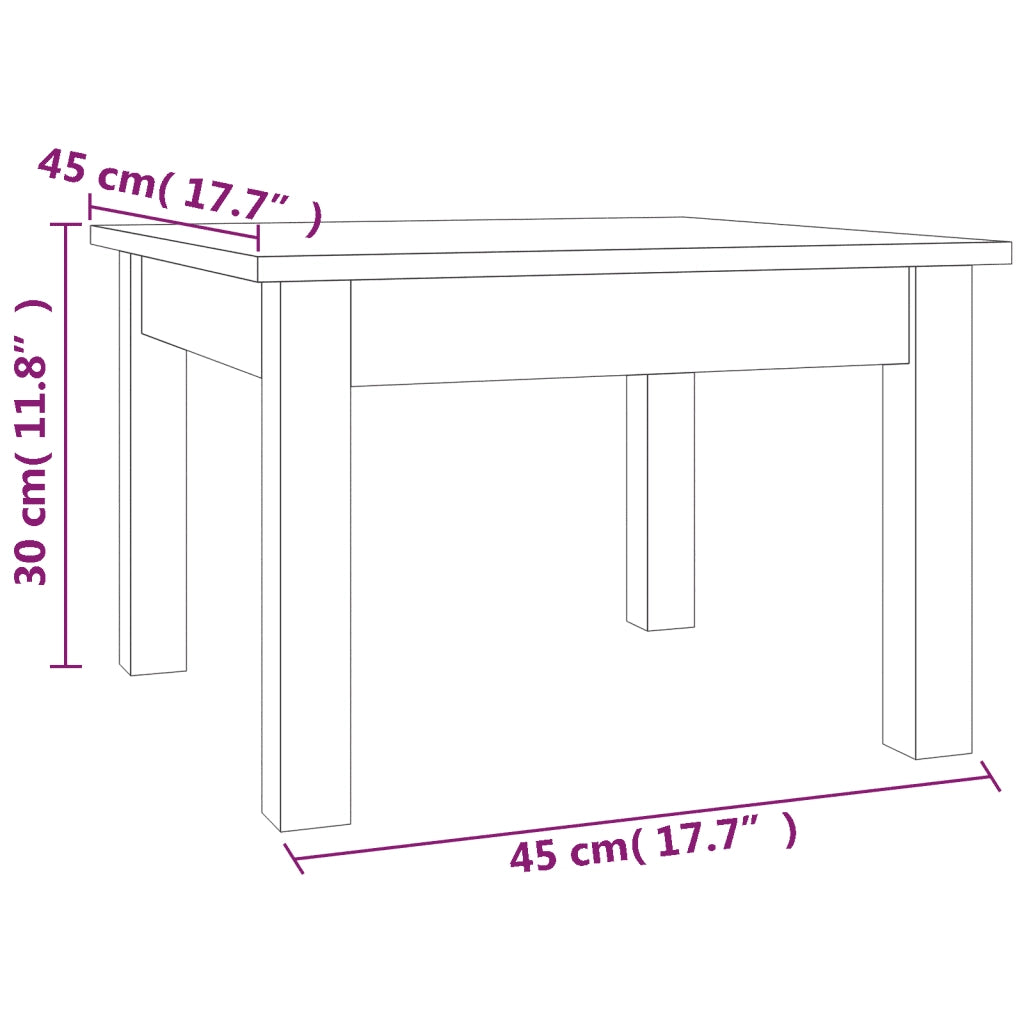 Tavolino da Salotto ambra 45x45x30 cm Legno Massello di Pino 814227