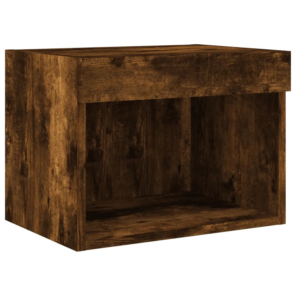 Mobili TV a Muro con LED 8pz Rovere Fumo in Legno Multistrato 3216594