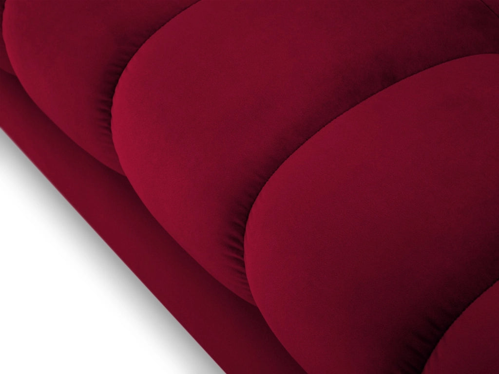 Cosmopolitan Design - Divano angolare destro "Bali" 5 posti in velluto rosso 