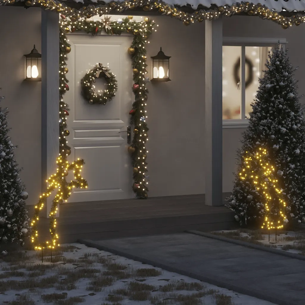 Luce Decorativa Natale con Picchetti Stella Cadente 115LED 89cm CFW3674405