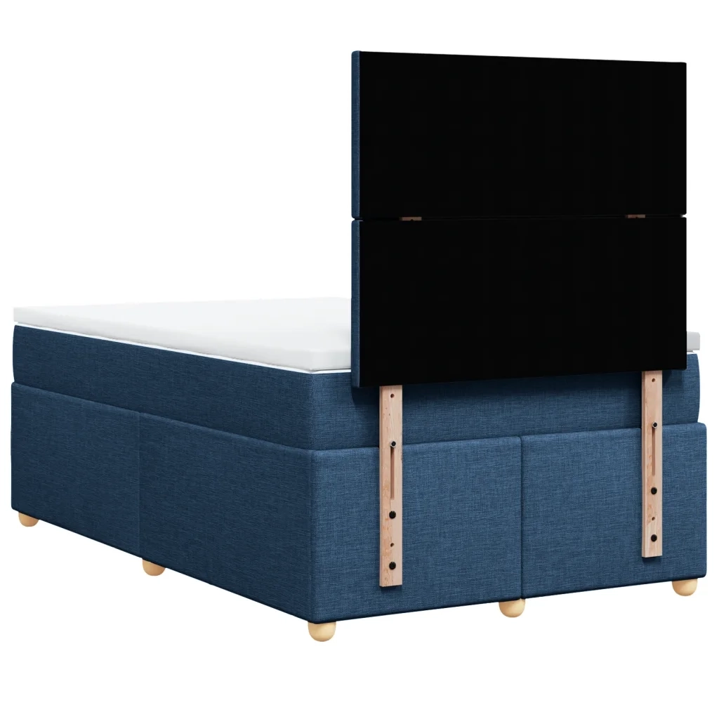 Giroletto a Molle con Materasso Blu 120x200 cm in Tessuto