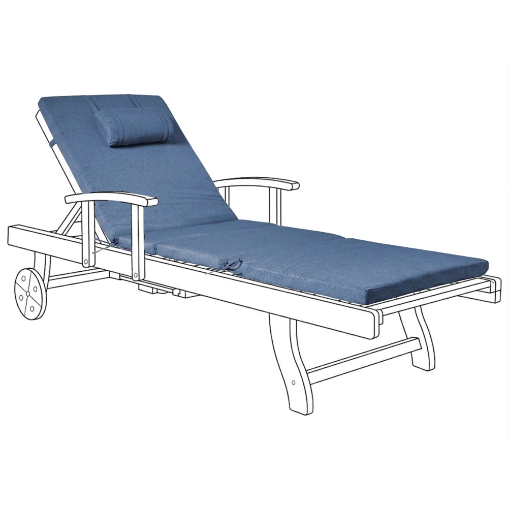 Cuscino per sdraio da giardino in tessuto poliestere blu cuscino per seduta e schienale design moderno cuscino da esterno