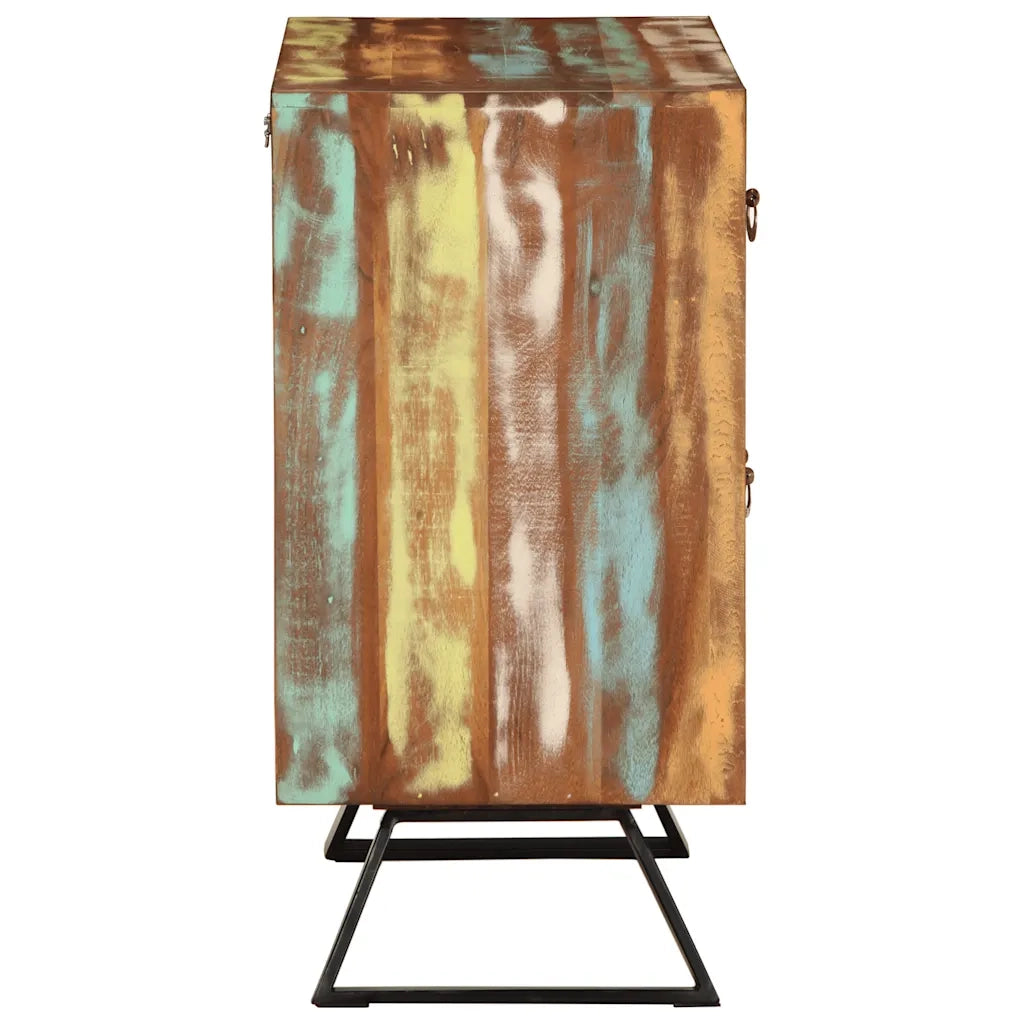 Cassettiera Multicolore 70x35x70 cm Legno Massello di Recupero 358186