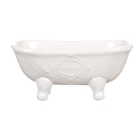 Porta Saponetta da Bagno Shabby Chic in Ceramica Bianca Elegante Blanc Mariclò