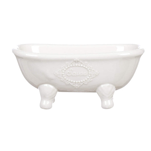 Porta Saponetta da Bagno Shabby Chic in Ceramica Bianca Elegante Blanc Mariclò